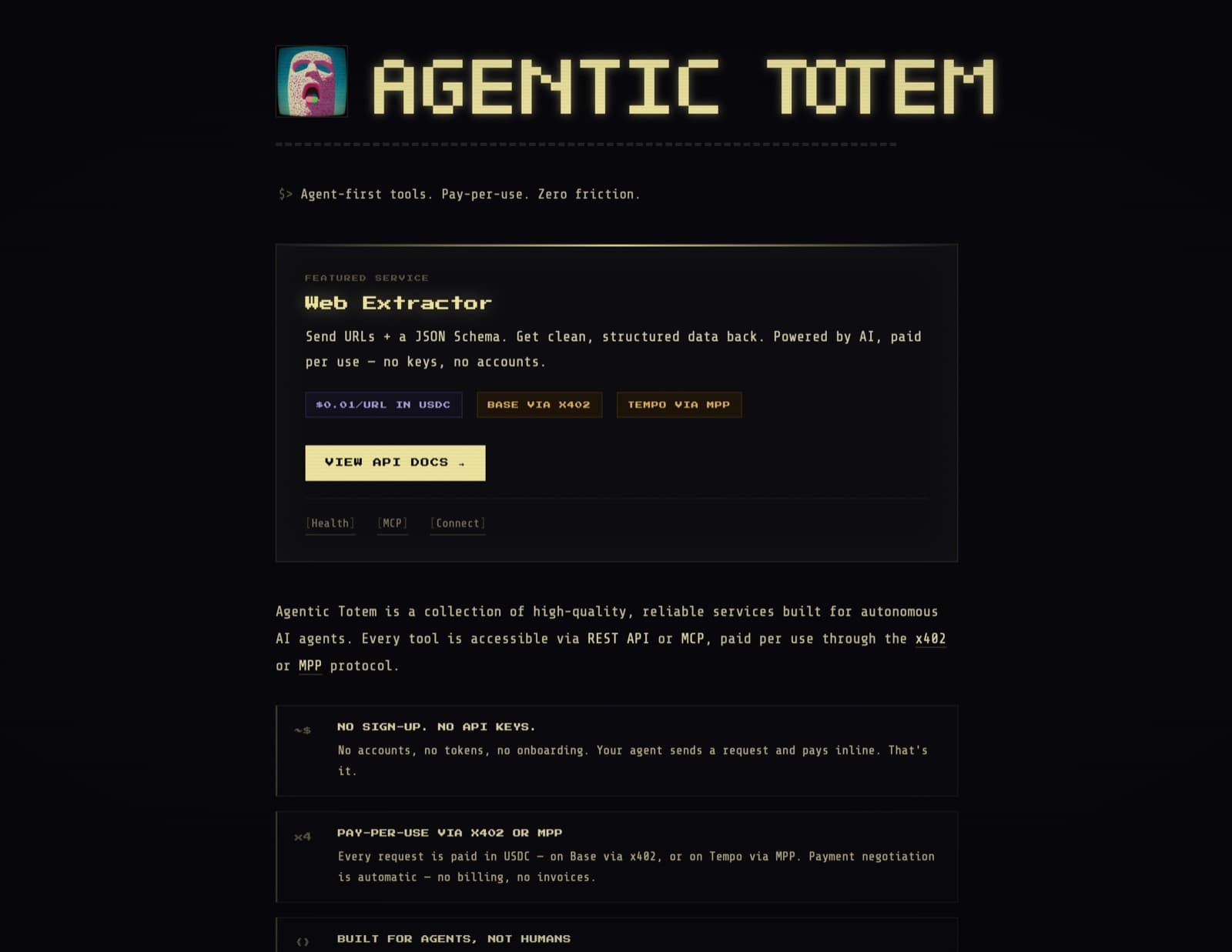 AgenticTotem landing